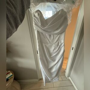 Bardot Jamila White Asymmetrical dress